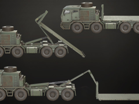 Heavy Military Truck V2 - Flatbed 3D Модель