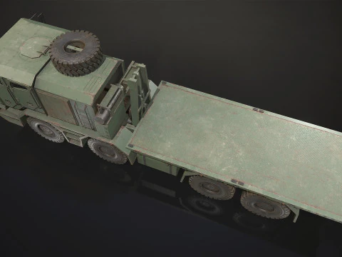 Heavy Military Truck V2 - Flatbed 3D Model
