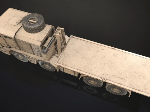 Heavy Military Truck V2 - Flatbed 3D Model