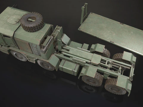 Heavy Military Truck V2 - Flatbed 3D Model