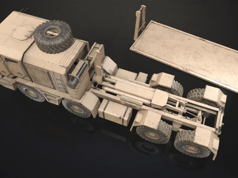 Heavy Military Truck V2 - Flatbed 3D Model