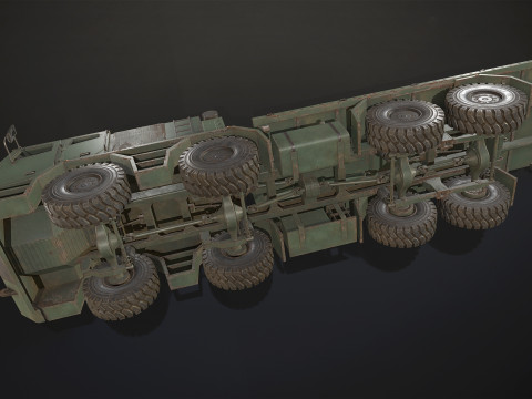 Heavy Military Truck V2 - Flatbed 3D Модель