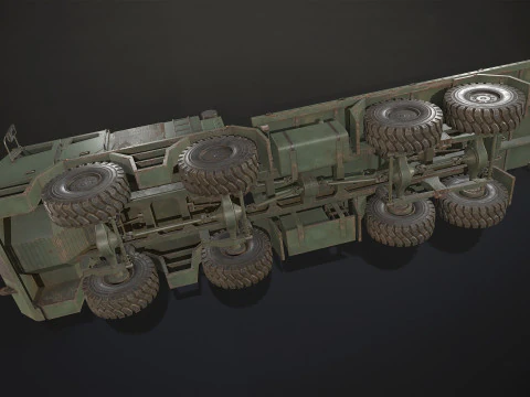 Heavy Military Truck V2 - Flatbed 3D Model