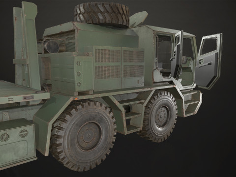 Heavy Military Truck V2 - Flatbed 3D Модель