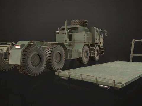 Heavy Military Truck V2 - Flatbed 3D Model