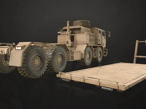 Heavy Military Truck V2 - Flatbed 3D Model