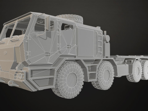 Heavy Military Truck V2 - Flatbed 3D Модель