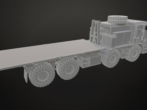 Heavy Military Truck V2 - Flatbed 3D Модель