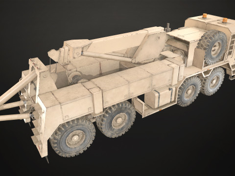 Heavy Military Truck V1 - Wrecker Modello 3D