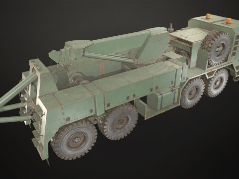 Heavy Military Truck V1 - Wrecker Modello 3D