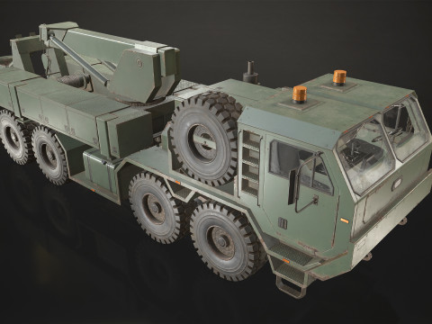 Heavy Military Truck V1 - Wrecker Modello 3D
