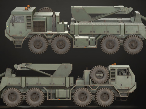 Heavy Military Truck V1 - Wrecker Modello 3D