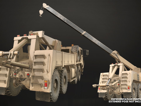 Heavy Military Truck V1 - Wrecker Modello 3D