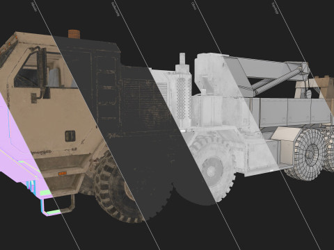 Heavy Military Truck V1 - Wrecker Modello 3D