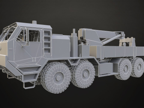 Heavy Military Truck V1 - Wrecker Modello 3D