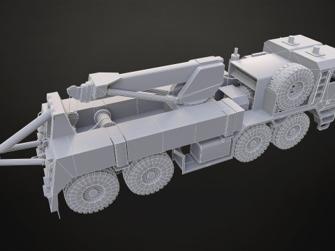Heavy Military Truck V1 - Wrecker Modello 3D