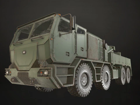 Тяжелый военный грузовик V2 - Эвакуатор 3D Модель