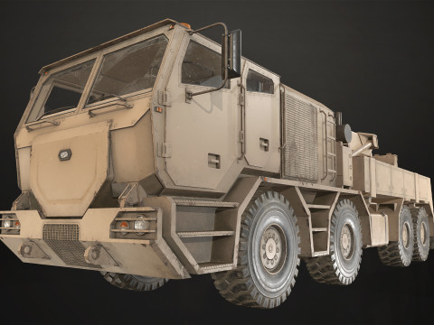 Heavy Military Truck V2 - Wrecker Model 3D