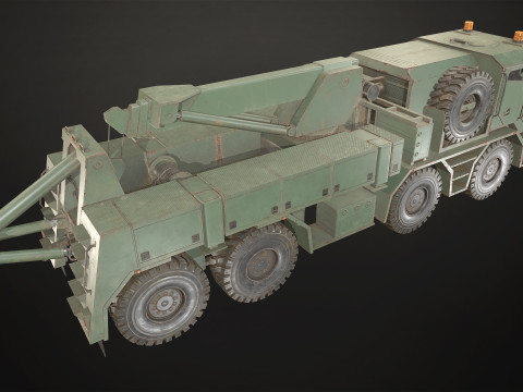 Heavy Military Truck V2 - Wrecker Model 3D