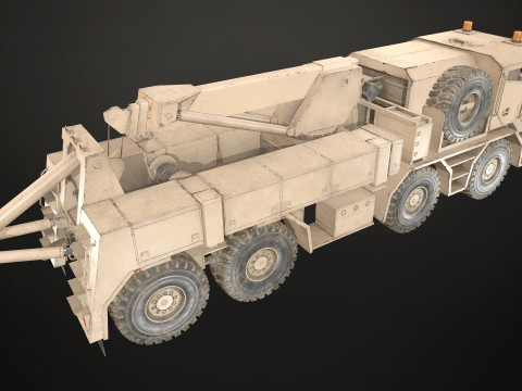 Heavy Military Truck V2 - Wrecker Model 3D