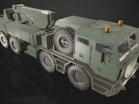 Heavy Military Truck V2 - Wrecker Model 3D