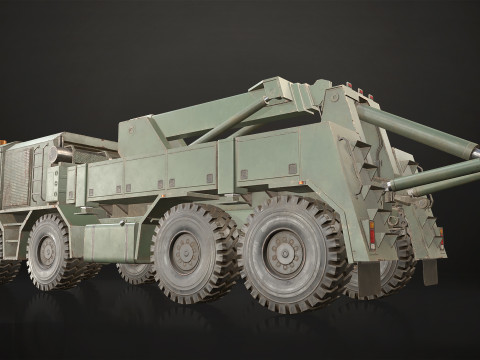 Heavy Military Truck V2 - Wrecker Model 3D