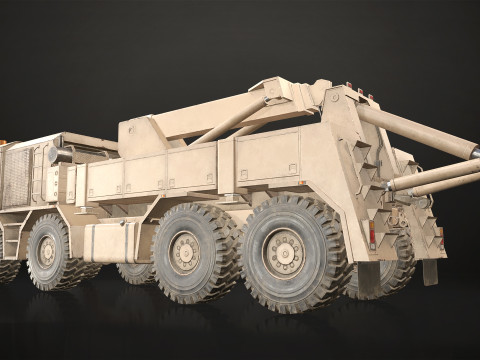 Heavy Military Truck V2 - Wrecker Model 3D
