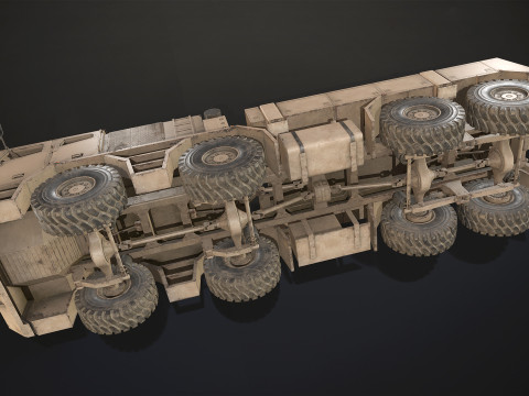 Heavy Military Truck V2 - Wrecker Model 3D
