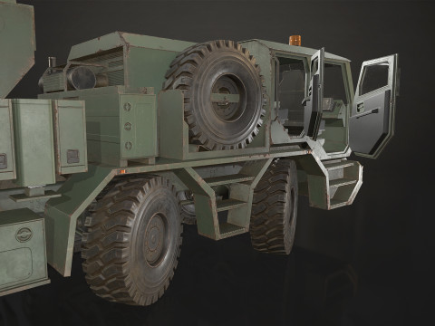 Heavy Military Truck V2 - Wrecker Model 3D