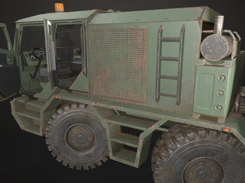 Heavy Military Truck V2 - Wrecker Model 3D