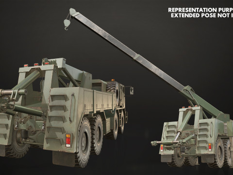 Heavy Military Truck V2 - Wrecker Model 3D