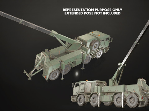 Heavy Military Truck V2 - Wrecker Model 3D