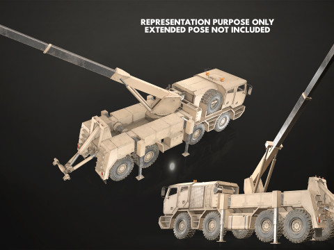 Heavy Military Truck V2 - Wrecker Model 3D