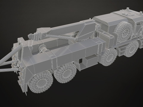 Heavy Military Truck V2 - Wrecker Model 3D