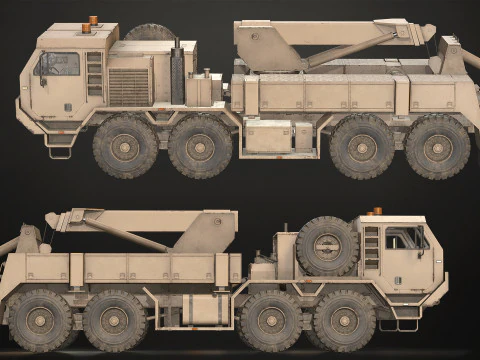 Heavy Military Truck V1 - Pack 1 3D Model