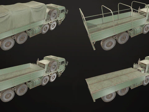 Heavy Military Truck V1 - Pack 1 3D Model