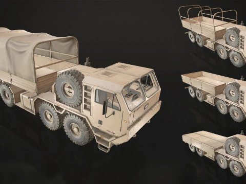 Heavy Military Truck V1 - Pack 1 3D Model