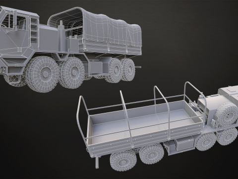 Heavy Military Truck V1 - Pack 1 3D Модель