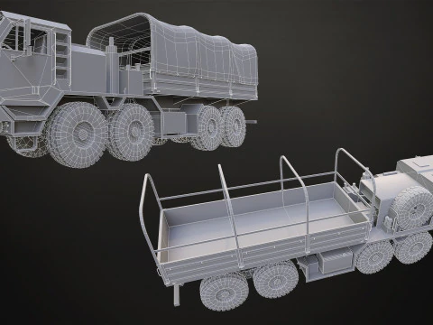 Heavy Military Truck V1 - Pack 1 3D Model