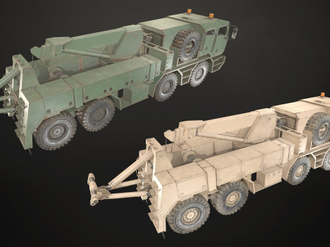 Heavy Military Truck V2 - Pack 1 3D Model