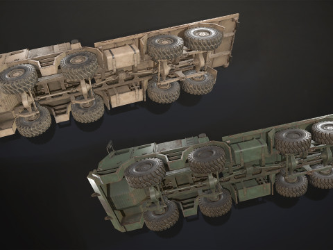 Heavy Military Truck V2 - Pack 1 3D Model
