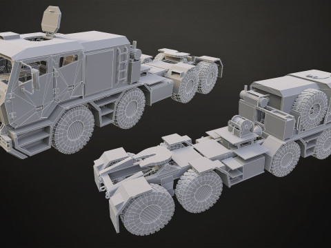 Heavy Military Truck V2 - Pack 1 3D Model
