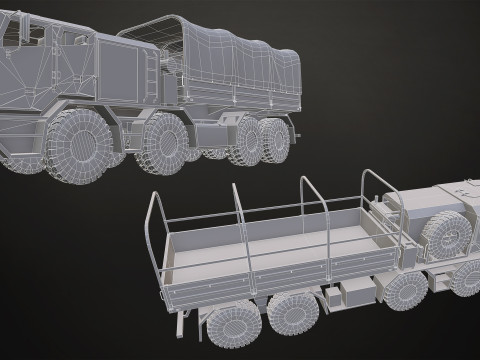Heavy Military Truck V2 - Pack 1 3D Model
