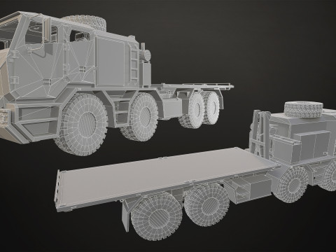 Heavy Military Truck V2 - Pack 1 3D Model