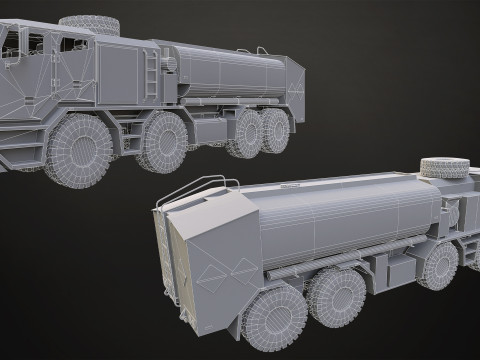Heavy Military Truck V2 - Pack 1 3D Model