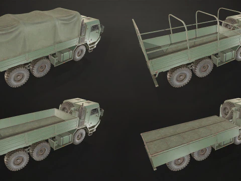 Military Truck V1 - Cargo 3D Model