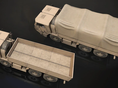 Military Truck V1 - Cargo 3D Model