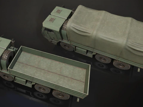 Military Truck V1 - Cargo 3D Model