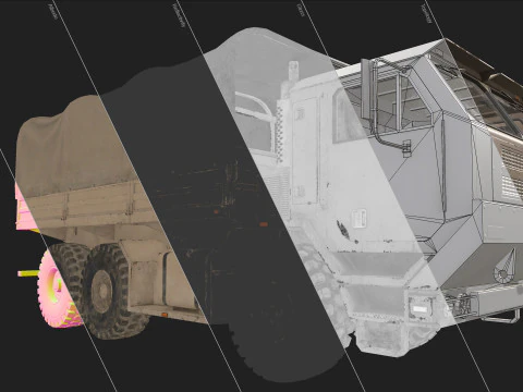 Military Truck V1 - Cargo 3D Model