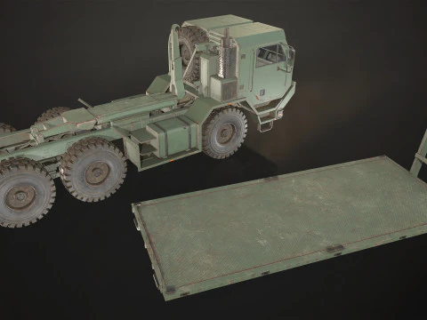 Military Truck V1 - Flatbed 3D Model